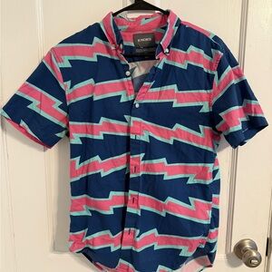 Bonobos Men's Vibrant Blue and Pink Patterned Shirt
